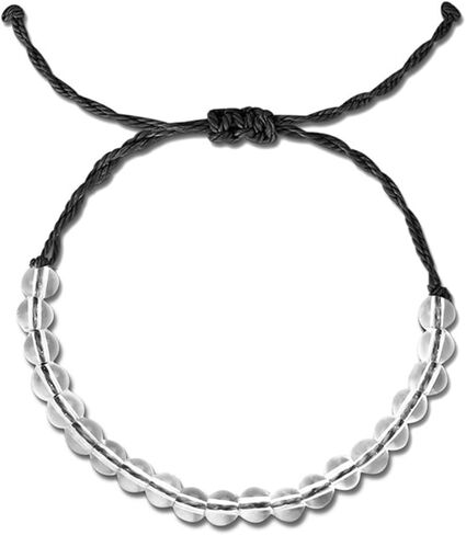 4Pcs Boho Adjustable String Braided Bracelets Handmade Weaving Rope Clear Crystal Seed Beaded Ocean Bracelet for Women Men Unisex Healing Power Jewelry in Saudi Arabia