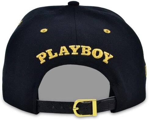 قبعة Rush Flat Bill القابلة للتعديل من PlayBoy للجنسين للبالغين، أسود/ذهبي، مقاس واحد in Kuwait
