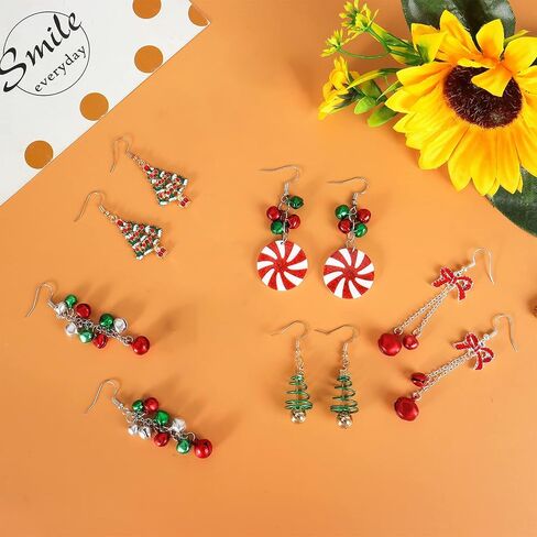 20 Pairs Christmas Stud Earrings for Girls Christmas Earrings for Women Cute Holiday Earrings Christmas Tree Bow Santa Elk Snowman Candy Stud Earrings Set Christmas Jewelry Gifts for Holiday in Kuwait