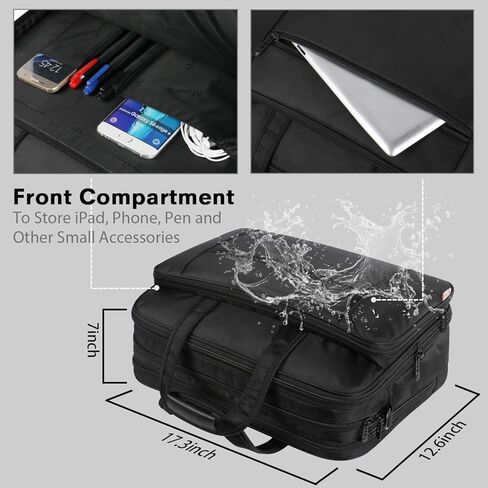 حقيبة كمبيوتر محمول مقاس 17 بوصة، حقيبة عمل كبيرة للرجال والنساء، حقيبة كتف للكمبيوتر المحمول للسفر من Taygeer، حقيبة كمبيوتر قابلة للتوسيع مقاومة للماء، حقيبة حمل متينة تناسب أجهزة الكمبيوتر المحمول والكمبيوتر المحمول مقاس 17 بوصة in Kuwait