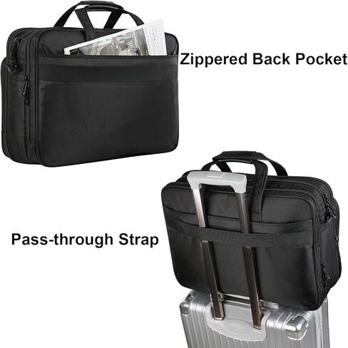 حقيبة كمبيوتر محمول مقاس 17 بوصة، حقيبة عمل كبيرة للرجال والنساء، حقيبة كتف للكمبيوتر المحمول للسفر من Taygeer، حقيبة كمبيوتر قابلة للتوسيع مقاومة للماء، حقيبة حمل متينة تناسب أجهزة الكمبيوتر المحمول والكمبيوتر المحمول مقاس 17 بوصة in Kuwait