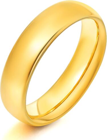 KAZITSAN 2mm 4mm 6mm Stainless Steel Rings for Women Men High Polish Plain Dome Silver/Gold/Rose Gold Wedding Band Comfort Fit in Kuwait