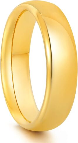 KAZITSAN 2mm 4mm 6mm Stainless Steel Rings for Women Men High Polish Plain Dome Silver/Gold/Rose Gold Wedding Band Comfort Fit in Kuwait