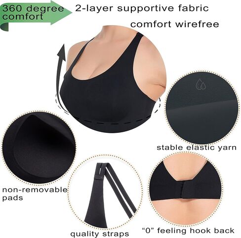 PRETTYWELL حمالات صدر رياضية مصبوبة للنساء، حمالة صدر رياضية متقاطعة الظهر، حمالات صدر مريحة خالية من الأسلاك من A إلى D، حمالة صدر للتمرين متوسطة التأثير in Kuwait