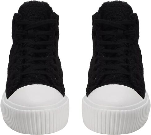 PepStep Women's Fashion Platform High Top Sneakers, Cute Corduroy or Faux Lamb's Fur Upper，Memory Foam Insole,Trendy Slim Shoe Lace in Kuwait