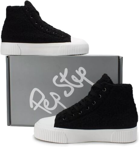 PepStep Women's Fashion Platform High Top Sneakers, Cute Corduroy or Faux Lamb's Fur Upper，Memory Foam Insole,Trendy Slim Shoe Lace in Kuwait