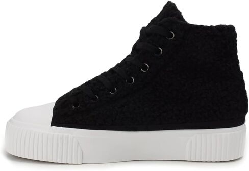 PepStep Women's Fashion Platform High Top Sneakers, Cute Corduroy or Faux Lamb's Fur Upper，Memory Foam Insole,Trendy Slim Shoe Lace in Kuwait