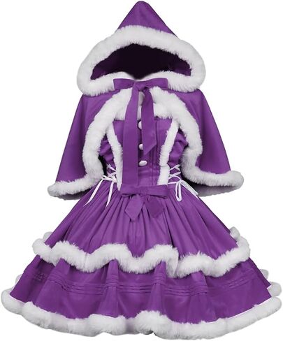 Women's Christmas Dress Skirt and Hooded Cloak Match in Kuwait