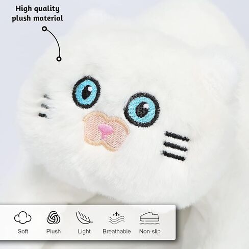 Alayger شباشب نسائية قطيفة على شكل قطة Kawaii للمنزل داخلي ناعمة مضادة للانزلاق أحذية شتوية لطيفة دافئة على الأرض شباشب كرتونية in Kuwait