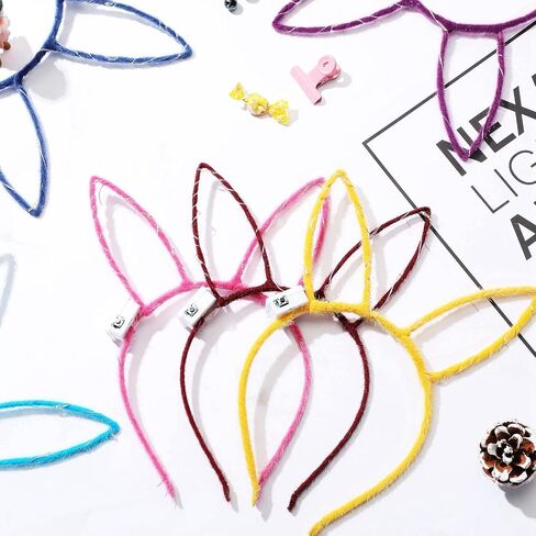 WILLBOND 40 Pcs Light up Headband LED Bunny Ears Headband Glow Hair Accessories for Women Girls Costume Party Supply, 10 Colors in Saudi Arabia