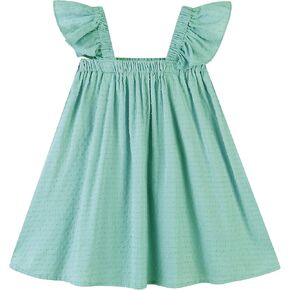 Baby Girls Cotton Sleeveless Swiss Dot Dress Toddler Ruffle Sleeve Flower Dresses Kids Party Tutu Sundress in Saudi Arabia