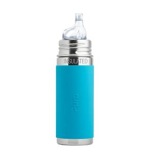 Pura Baby 9oz Insulated Stainless Steel Sippy Bottle - Plastic-Free Spout, Aqua in Kuwait