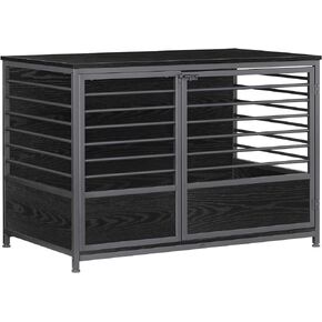 أثاث قفص الكلاب، طاولة نهاية جانبية لقفص الكلاب الخشبي شديد التحمل من ميلوس، بيت للكلاب داخلي، هيكل أنبوبي فولاذي بتصميم زخرفي، بيت قفص للحيوانات الأليفة للكلاب الكبيرة/المتوسطة/الصغيرة، بني ريفي in Kuwait