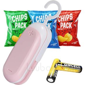 Luubom Mini Bag Sealer, Portable Heat Vacuum Sealers, Plastic Bag Sealer with Cutter 2 in 1, Handheld with Hook for Chip Food Storage, Grey in Kuwait