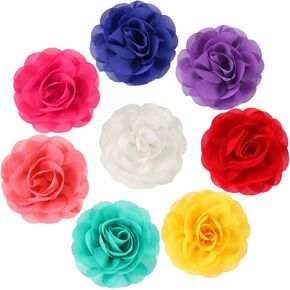 WILLBOND 8 Pieces Dog Flowers Collar Pet Charms Flower 8 cm Cat Pet Bow Tie for Puppy Dog Collar Grooming Accessories(Multi-color)