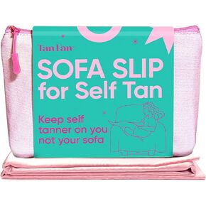 Tan Fan Self Tan Sofa Slip - Keep Couch Clean from Self Tanner Stains - 100% Cooling Cover to Slip Over Furniture That Won’t Rub Or Absorb Tan - Lightweight Breathable w Cushion Pocket (XLarge) in Kuwait