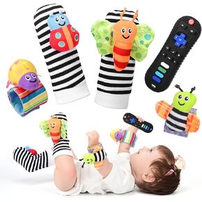 ألعاب الأطفال قدامة من 6 إلى 12 شهرًا، ألعاب تسنين ناعمة من السيليكون التنموي، جوارب معصم خشخيشة للأطفال من عمر 0 ​​إلى 6 أشهر، ألعاب مضغ على شكل ضروس للأطفال الصغار من الأولاد والبنات (أسود) in Kuwait