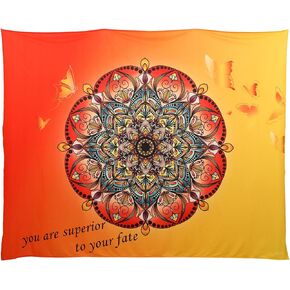 Tapestry For bedroom Wall hanging Wall art Wall deco Yoga Mind set Mandala Colorful Boho Velvet fabric No smell,FHD image,Queen size,90 * 70 in Kuwait