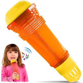 Novelty Place Echo Mic for Kids and Toddlers - Battery-Free Magic Karaoke Microphone Voice Amplifying Retro Toy for Singing, Speech & Communication Therapy - 10" (Blue & Green)