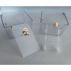 2 عبوة من خزانات مياه السلطعون الناسك الشفافة من الأكريليك مع سلالم صغيرة ومنحدر تسلق، مجموعة موائل السلطعون الناسك: حوض سمك سرطان البحر صغير/متوسط ​​مع ملحقات حمام السباحة بالمياه المالحة in Kuwait