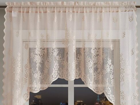 Warm Home Designs 3 Piece White Kitchen Window Curtains Set Includes 2 36 Inch Curtains & Kitchen Valance. Apple Kitchen Curtains Set for Apple Decor or Apple Kitchen Decor. KI White Apple in Saudi Arabia