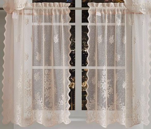 Warm Home Designs 3 Piece White Kitchen Window Curtains Set Includes 2 36 Inch Curtains & Kitchen Valance. Apple Kitchen Curtains Set for Apple Decor or Apple Kitchen Decor. KI White Apple in Saudi Arabia