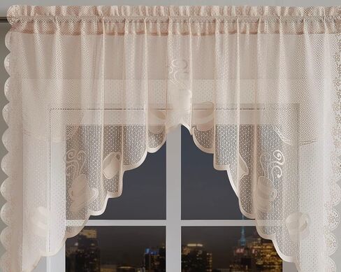 Warm Home Designs 3 Piece White Kitchen Window Curtains Set Includes 2 36 Inch Curtains & Kitchen Valance. Apple Kitchen Curtains Set for Apple Decor or Apple Kitchen Decor. KI White Apple in Saudi Arabia