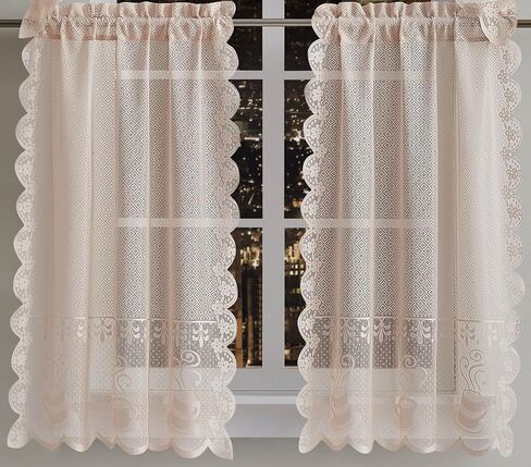 Warm Home Designs 3 Piece White Kitchen Window Curtains Set Includes 2 36 Inch Curtains & Kitchen Valance. Apple Kitchen Curtains Set for Apple Decor or Apple Kitchen Decor. KI White Apple in Saudi Arabia
