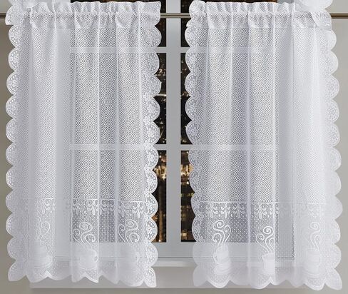 Warm Home Designs 3 Piece White Kitchen Window Curtains Set Includes 2 36 Inch Curtains & Kitchen Valance. Apple Kitchen Curtains Set for Apple Decor or Apple Kitchen Decor. KI White Apple in Saudi Arabia