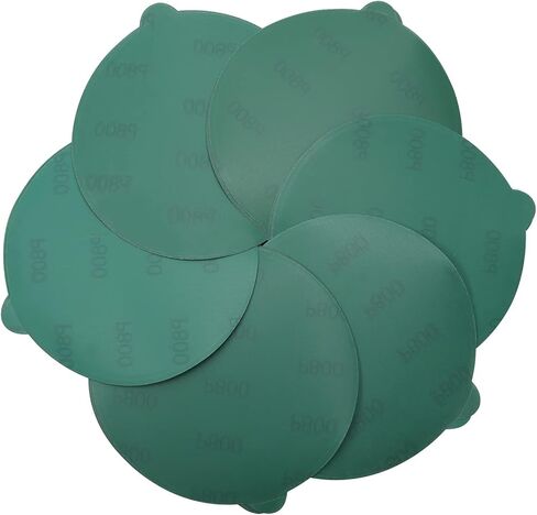 أقراص صنفرة PSA ذاتية اللصق مقاس 6 بوصات من MAXMAN، 35 قطعة من ورق الصنفرة 800 حبيبة رطب وجاف أخضر مدعوم بورق صنفرة مداري عشوائي للخشب والصنفرة المعدنية وتلميع السيارات in Kuwait