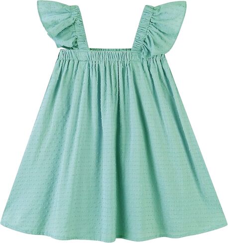 Baby Girls Cotton Sleeveless Swiss Dot Dress Toddler Ruffle Sleeve Flower Dresses Kids Party Tutu Sundress in Saudi Arabia