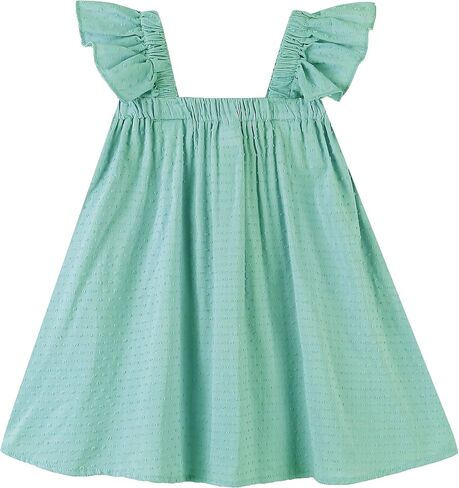 Baby Girls Cotton Sleeveless Swiss Dot Dress Toddler Ruffle Sleeve Flower Dresses Kids Party Tutu Sundress in Saudi Arabia