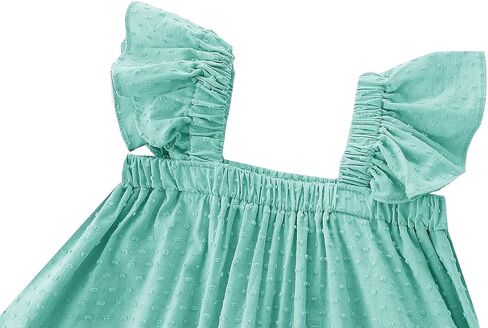 Baby Girls Cotton Sleeveless Swiss Dot Dress Toddler Ruffle Sleeve Flower Dresses Kids Party Tutu Sundress in Saudi Arabia