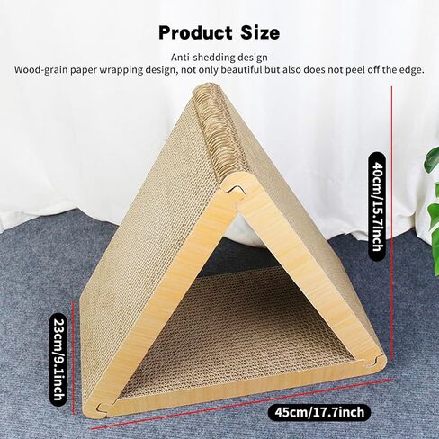 لوح خدش للقطط، لوح خدش للقطط من الورق المقوى المثلث، 6 جوانب قابلة للاستخدام للقطط للقطط الداخلية تمنع تلف سجاد الأثاث، لوح خدش مثلث كبير متين للقطط in Kuwait