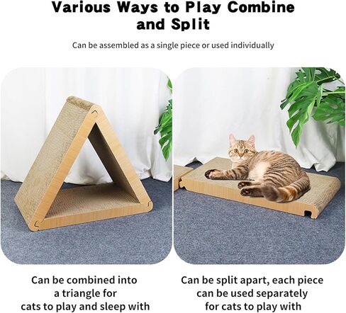 لوح خدش للقطط، لوح خدش للقطط من الورق المقوى المثلث، 6 جوانب قابلة للاستخدام للقطط للقطط الداخلية تمنع تلف سجاد الأثاث، لوح خدش مثلث كبير متين للقطط in Kuwait