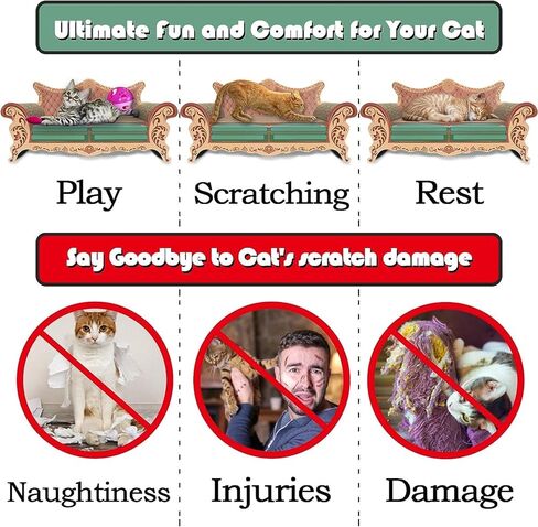 خدش القطط، أريكة صالة خدش القطط، مقاس 23 بوصة، أريكة خدش القطط كبيرة الحجم، سرير من الورق المقوى للقطط، سرير خدش القطط، أرائك القطط للقطط الداخلية in Kuwait