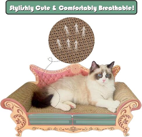 خدش القطط، أريكة صالة خدش القطط، مقاس 23 بوصة، أريكة خدش القطط كبيرة الحجم، سرير من الورق المقوى للقطط، سرير خدش القطط، أرائك القطط للقطط الداخلية in Kuwait