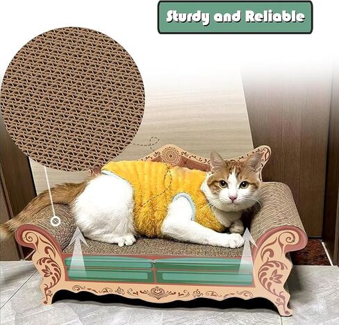 خدش القطط، أريكة صالة خدش القطط، مقاس 23 بوصة، أريكة خدش القطط كبيرة الحجم، سرير من الورق المقوى للقطط، سرير خدش القطط، أرائك القطط للقطط الداخلية in Kuwait