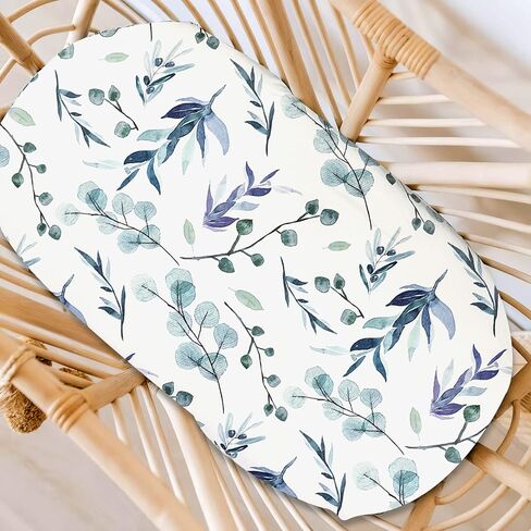 ملاءة سرير للطفل الرضيع للفتاة والفتيان من القطن الناعم القابل للتمدد من نسيج جيرسي ملائم للاستخدام على المرتبة البيضاوية والساعة الرملية، 2 حزمة، ورقة خضراء in Kuwait