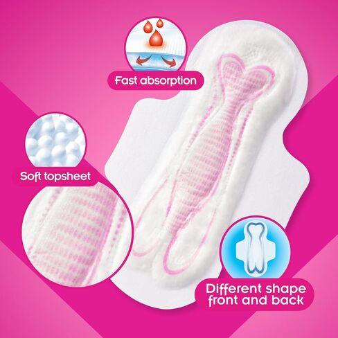 سابا فوط ماكسي عادية مع اجنحة من انتيما، لتدفق منتظم مع امتصاص سريع، توزيع افضل وملاءة علوية ناعمة، مع تقنية سكيور فيت، 112 قطعة (7 عبوات من 16 قطعة) in Kuwait