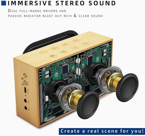 ليكسنيك الة ضوضاء بيضاء، الة صوت نوم خشبية مع وقت تشغيل 24 ساعة، مكبرات صوت مزدوجة ستيريو HD 6 واط وصوت جهوري مع 37 صوت نوم مهدئ بدون حلقة للاطفال والبالغين in Kuwait