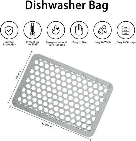 REVEX Baby Bottles Dishwasher Bag,11.8" x 7.9"Large Silicone Dishwasher Bag for Small Items, Suitable for Bottle Accessories and Pacifier. (Blue) in Saudi Arabia