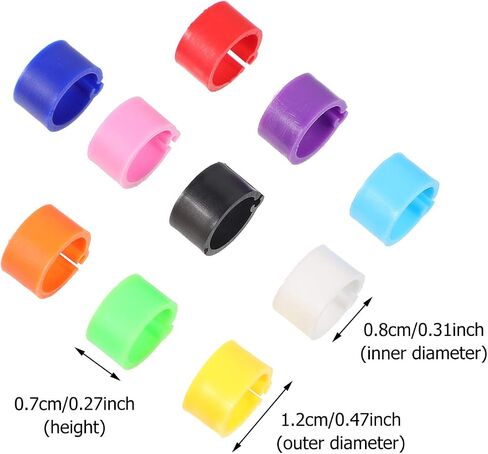 Birdies Pigeon Foot Ring 100Pcs Plastic Bird Leg Band Rings Multi-Color Leg Rings Bird Clips Ankle Band Racing Pigeon Bands for Pigeon Dove Chicks Bantam Ar Accessories in Saudi Arabia