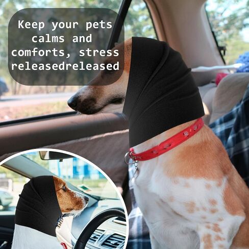 Amaxiu Dog Snood for Dog Neck and Ears Warmer, Dog Ear Muffs Dog Neck and Ear Warmer Hood Pet Dog Snood Dogs Quiet Ear Covers Hood for Anxiety Relief Noise Protection Bathing Grooming(M, Pink) in Saudi Arabia