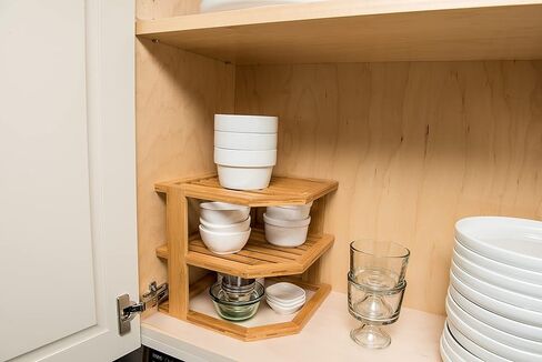 ليبر انترناشونال رف تخزين للمطبخ من 3 طبقات من خشب الخيزران 8883، 10 انش × 10 انش × 9-1/2 انش in Kuwait