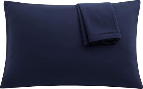 Saharbeddings Travel Pillow Case Cover 12 X 16 Inch Size Envelope Closure Set Of 2 Piece Soft And Breathable 100% Egyptian Cotton (Toddler Travel Pillow Cover 12 X 16, Navy Blue) in Saudi Arabia