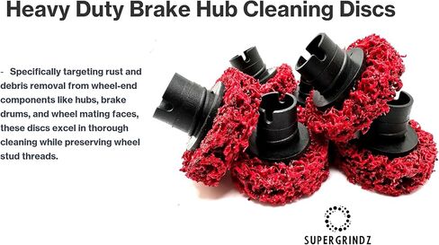 SuperGrindz 6 Pack 2" Heavy Duty Brake Hub Cleaning Discs, Brake Drum, Rotor, Around Studs Rust Removal, Replacement Pads Compatible with Pro-Graad, Counteract, Hub Buddy & 3M Hub Cleaning Holders in Kuwait