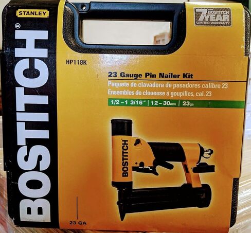 BOSTITCH Pin Nailer 23 Gauge, 1/2-Inch to 1-3/16-Inch (HP118K) , Black in Saudi Arabia
