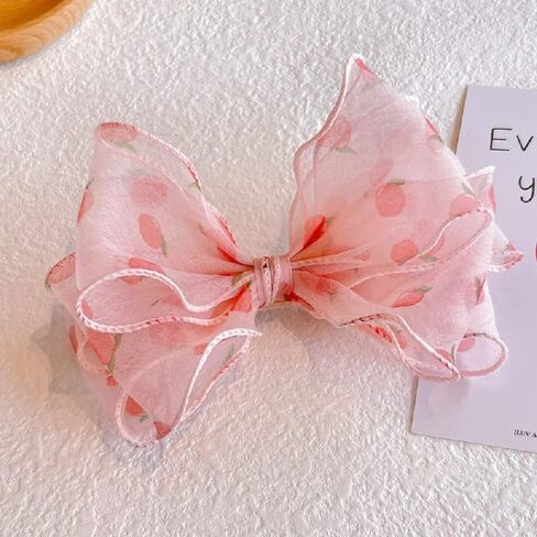 هوت اند ساتيون ربطات شعر كبيرة 6 انش للبنات من 3 قطع، اكسسوارات شعر بشريط من الحرير المضلع مع مشابك تمساح للاطفال الصغار والمراهقين، زهري واصفر وازرق in Kuwait