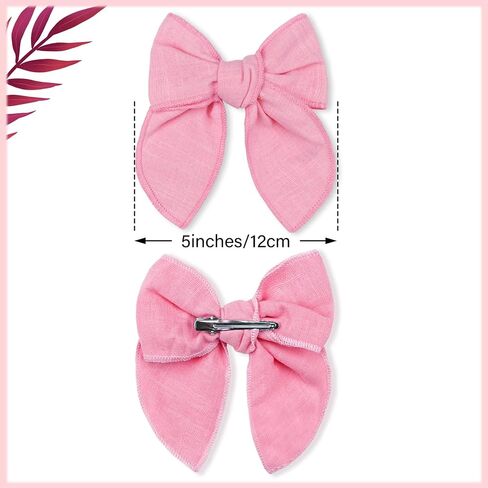 SUABNG 26 Pieces Bow Hair Clips for Baby Girls Cotton Linen Hair Bows Hair Barrettes with Bow Colorful Hair Accessories for Baby Toddlers Girls in Kuwait